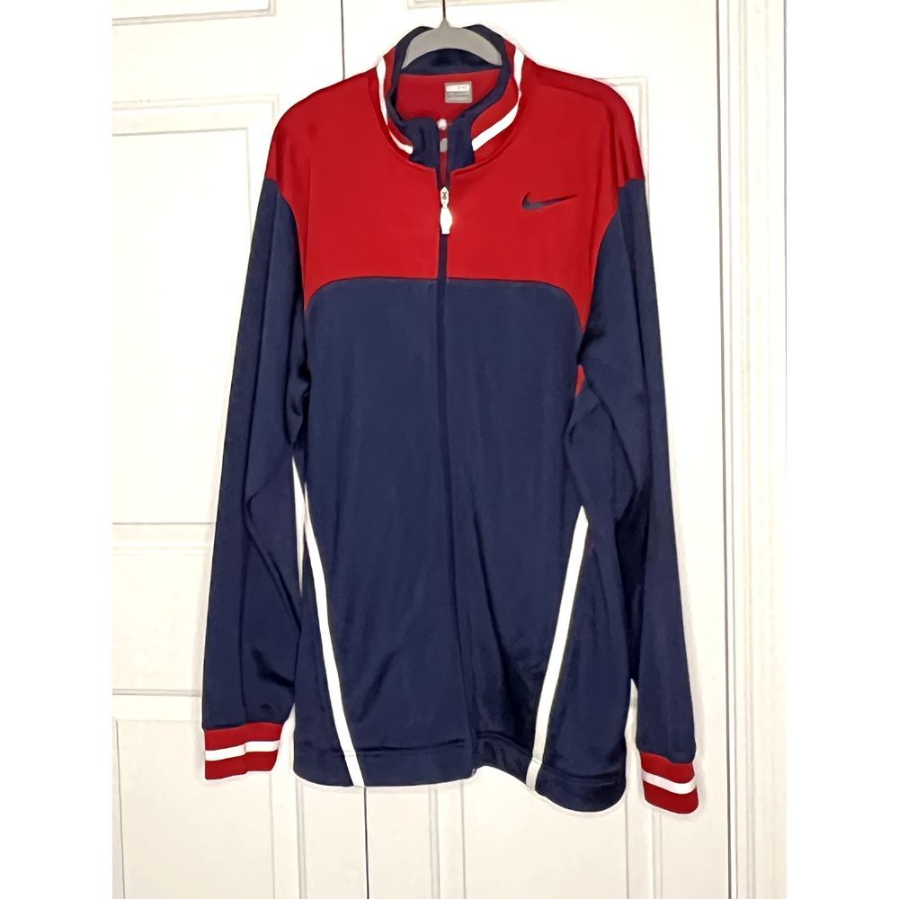 Mens Nike Zip Up Track‎ Jacket Size XXL Blue Red *See Pic